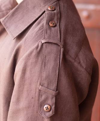 Dark-Brown Linen Pathani Suit 4