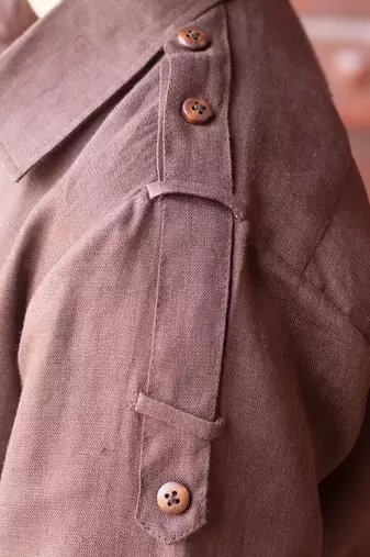 Dark-Brown Linen Pathani Suit