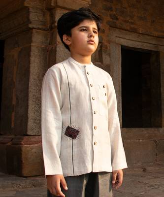 Ivory Emroidered Linen Top 1