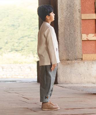Ivory Emroidered Linen Top 2