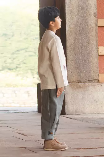 Ivory Emroidered Linen Top