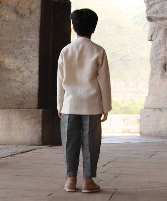 Ivory Emroidered Linen Top 3
