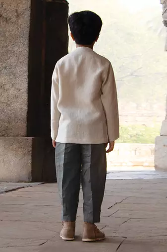 Ivory Emroidered Linen Top