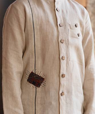Ivory Emroidered Linen Top 4