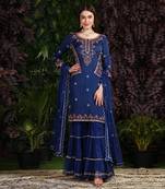 Blue Kurta Garara Dupatta