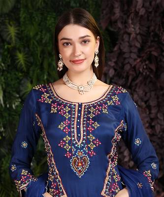 Blue Kurta Garara Dupatta 6
