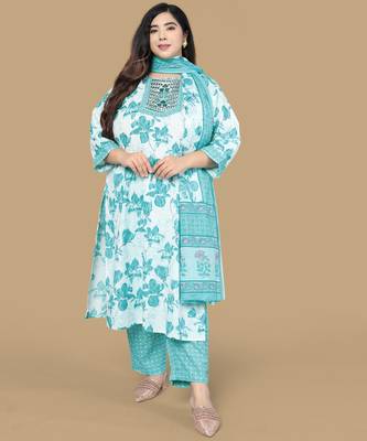 White printed cotton salwar 1