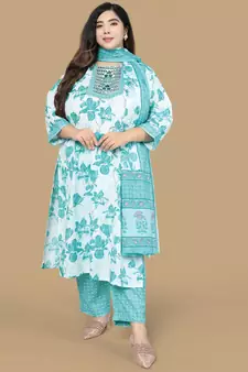 White printed cotton salwar