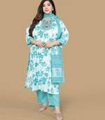 White printed cotton salwar