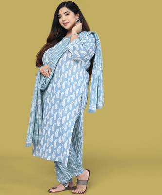 Light-blue printed cotton salwar 2