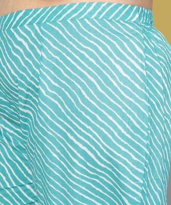 Turquoise printed cotton salwar 4