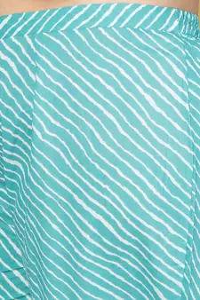 Turquoise printed cotton salwar