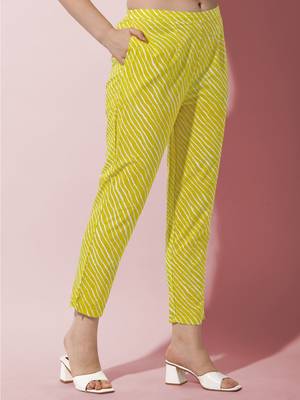 Yellow printed cotton salwar 4