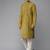 Men Mustard Cotton Slik Straight Kurta