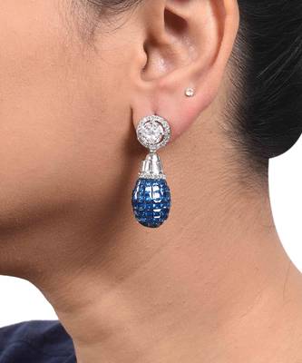 Blue Fused Solitaire Top With Blue Sapphire In An Invisible Setting 1