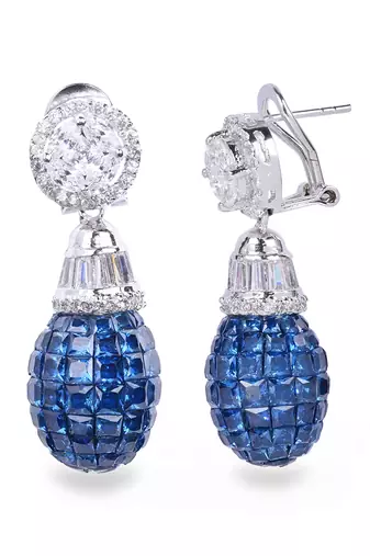 Blue Fused Solitaire Top With Blue Sapphire In An Invisible Setting