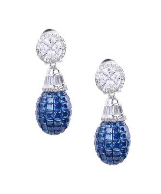 Blue Fused Solitaire Top With Blue Sapphire In An Invisible Setting 4