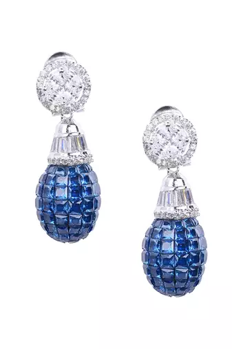 Blue Fused Solitaire Top With Blue Sapphire In An Invisible Setting
