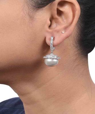 White Diamond Bali  With Grey Pearl Drop 1