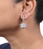 White Diamond Bali  With Grey Pearl Drop