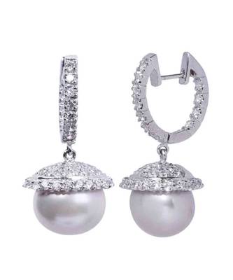 White Diamond Bali  With Grey Pearl Drop 3