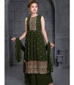 Wedding Designer Mehendi Georgette Naira cut salwar suit