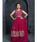 Wedding Designer Pink Georgette Naira cut salwar suit