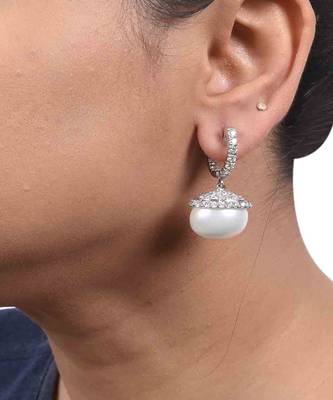White Diamond Bali  With White Pearl Drop 1
