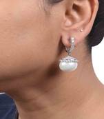 White Diamond Bali  With White Pearl Drop