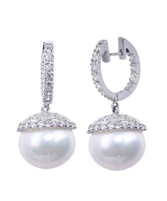 White Diamond Bali  With White Pearl Drop 3