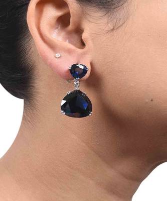 Blue Sapphire Inverted Pear Top With Pear  Blue Sapphire Drop 1