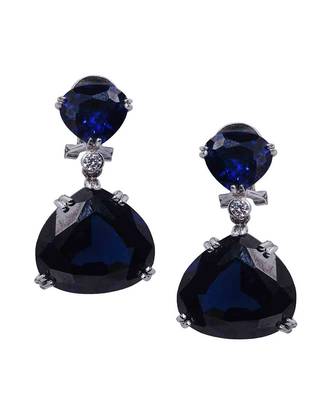 Blue Sapphire Inverted Pear Top With Pear  Blue Sapphire Drop 3