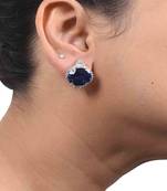 Blue Bali Style Oval Blue Sapphire With Diamonds