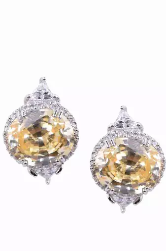 Yellow Bali Style Oval Yellow Sapphire With Diamonds