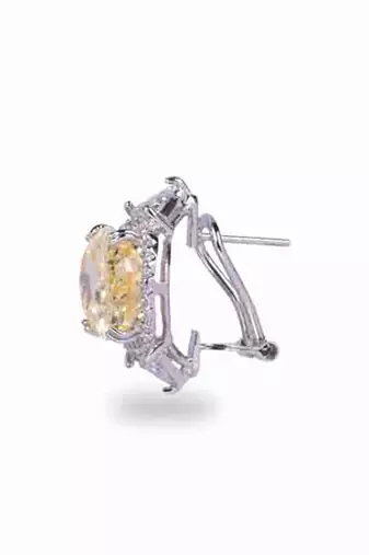 Yellow Bali Style Oval Yellow Sapphire With Diamonds