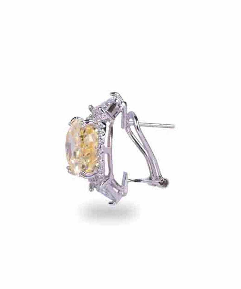 Yellow Bali Style Oval Yellow Sapphire With Diamonds