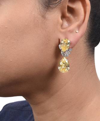 Yellow Inverted Pear  Yellow Sapphire Top With Marquise Diamonds And Yellow Sapphire Pear Drop 1