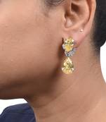 Yellow Inverted Pear  Yellow Sapphire Top With Marquise Diamonds And Yellow Sapphire Pear Drop