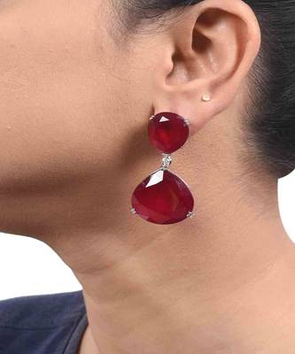 Red Inverted Ruby Top With Big Ruby Pear  Drop 1