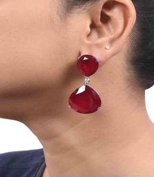 Red Inverted Ruby Top With Big Ruby Pear  Drop