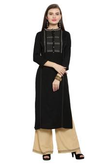Black embroidered rayon salwar