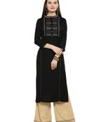 Black embroidered rayon salwar