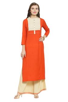 Peach embroidered rayon salwar