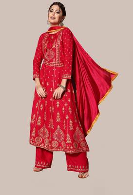 Pink sequins rayon salwar 1