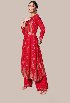 Pink sequins rayon salwar 3