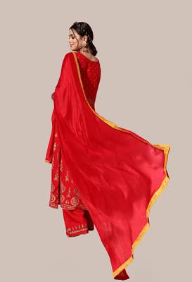 Red sequins rayon salwar 2