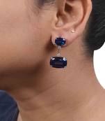 Blue Sapphire Oval Top With Oval Drop