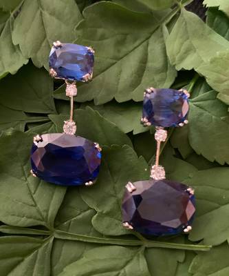 Blue Sapphire Oval Top With Oval Drop 2
