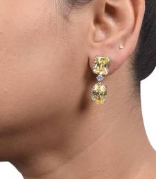 Yellow Sapphire Rectangle Top With Oval Yellow Sapphire Drop