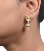 Yellow Sapphire Rectangle Top With Oval Yellow Sapphire Drop